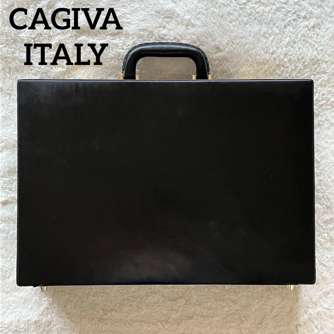 極上品 CAGIVA ITALY 本革 レザー アタッシュケース ブラック