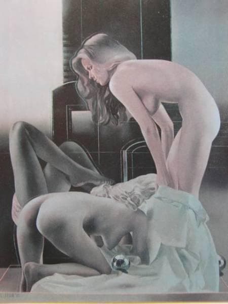 飯田四郎、『球体のあるコンポジション（２）』、希少画集画、裸婦