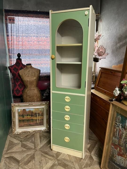 アーチ型 飾り棚 食器棚 昭和レトロ レトロポップ インテリア 当時物