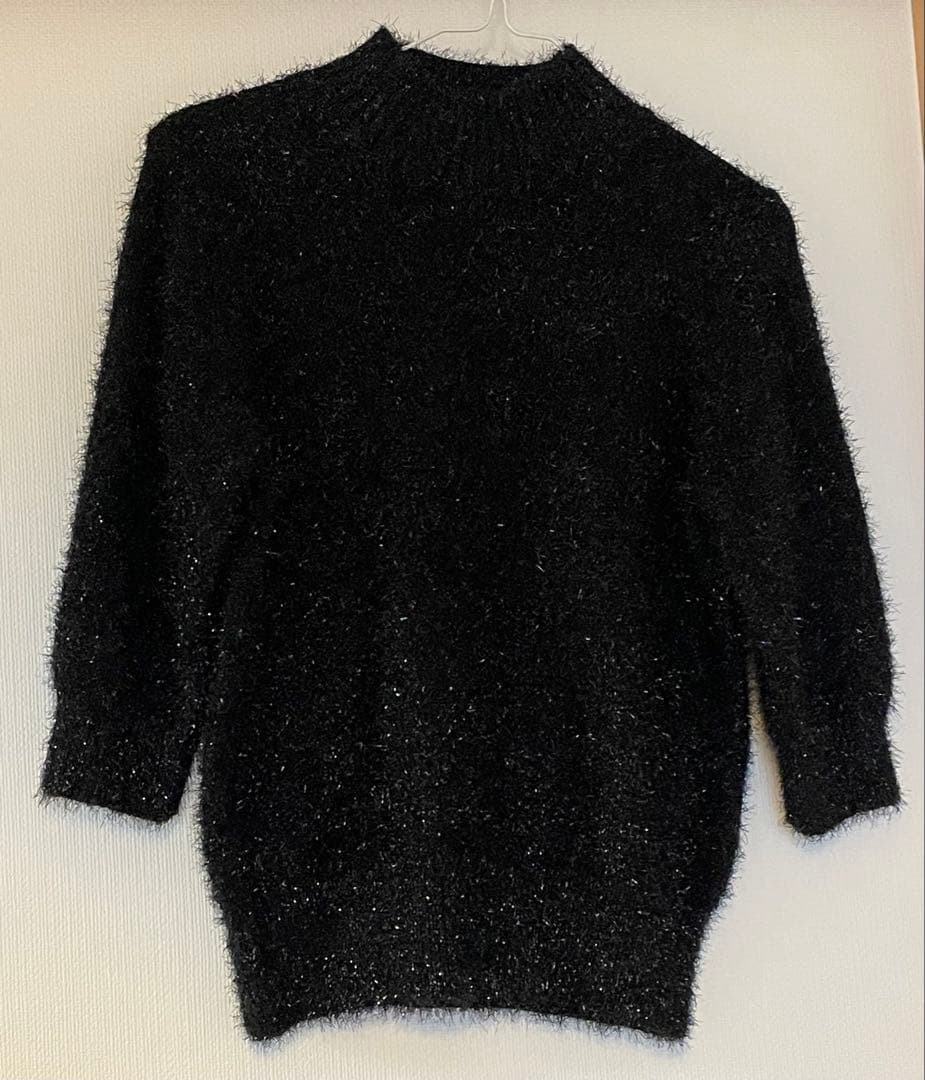 ANAYI 黒 ニット　ファンシーヤーン セーター