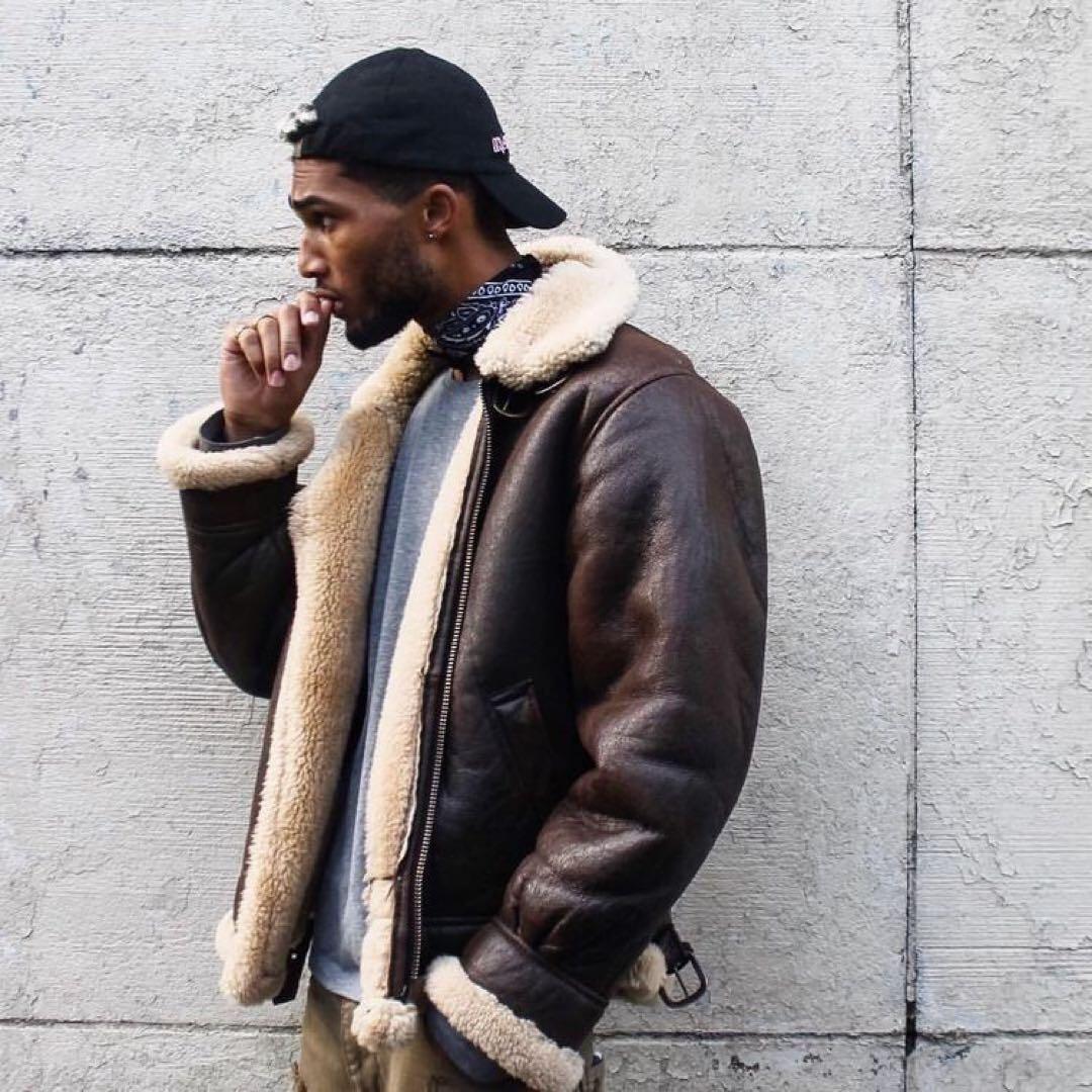 (早い者勝ち）本革ムートンジャケット フライトジャケット B-3タイプ ブラウン