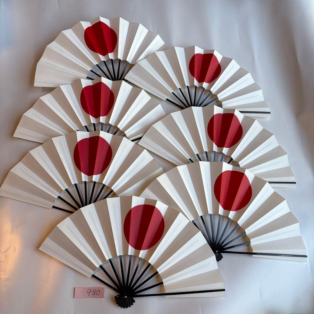 (980)舞扇　7本セット　日の丸