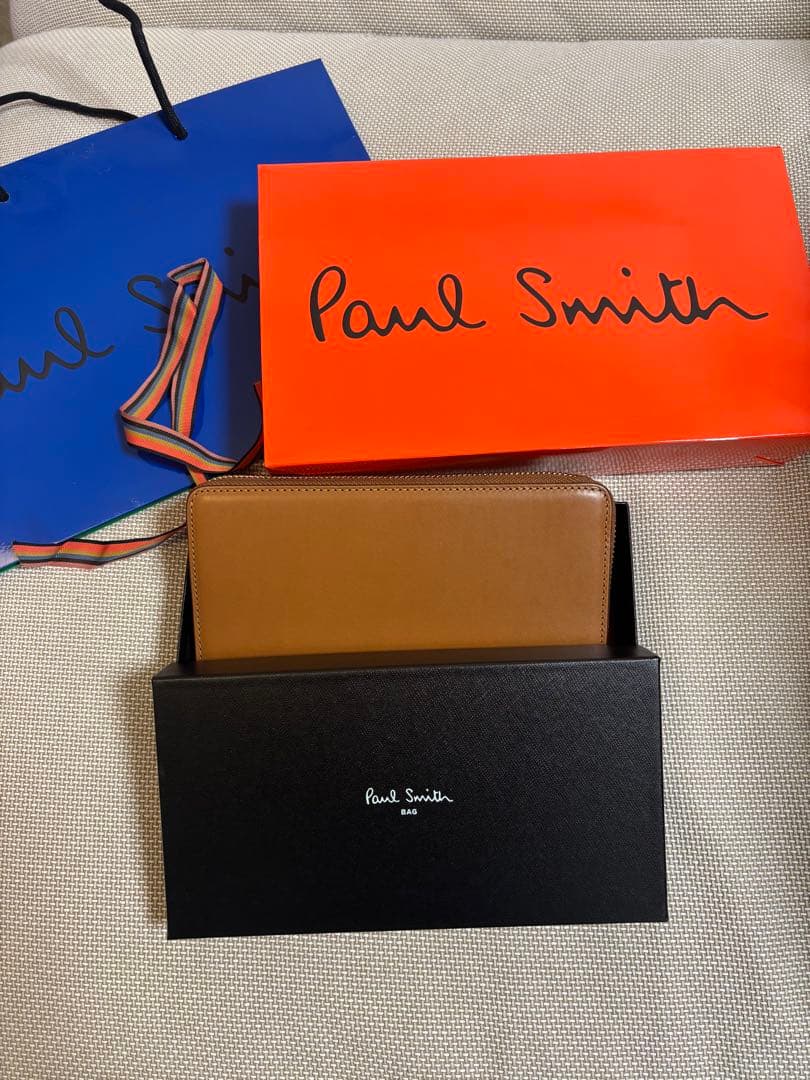 ポールスミス 長財布 キャメル Paul Smith psc488 箱あり