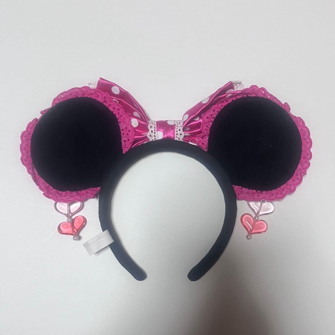 ディズニー ミニーマウス カチューシャ イヤリング ドッド ピンク