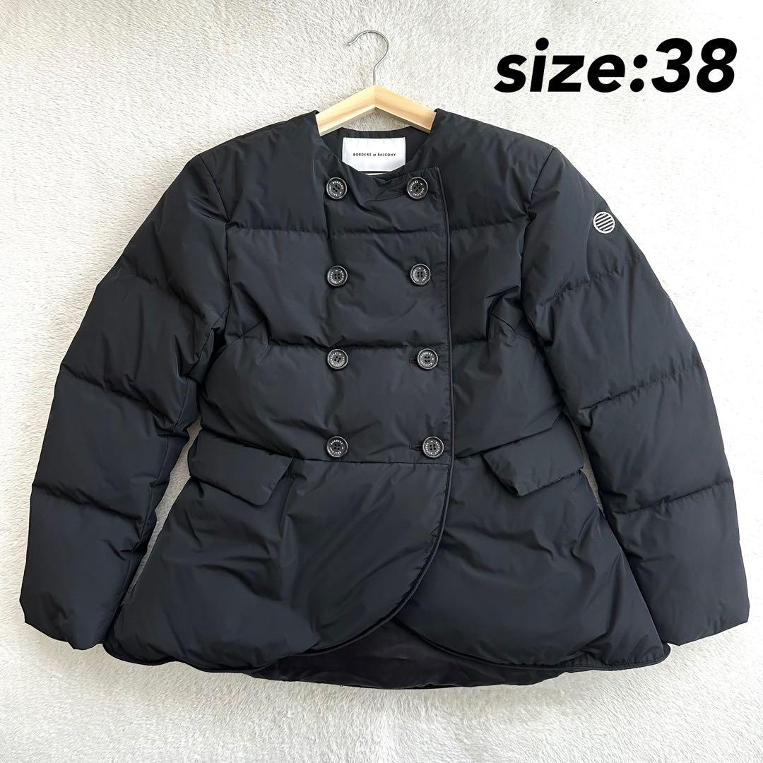 美品　DOUBLE BUTTONED DOWN SHORT COAT 38 黒
