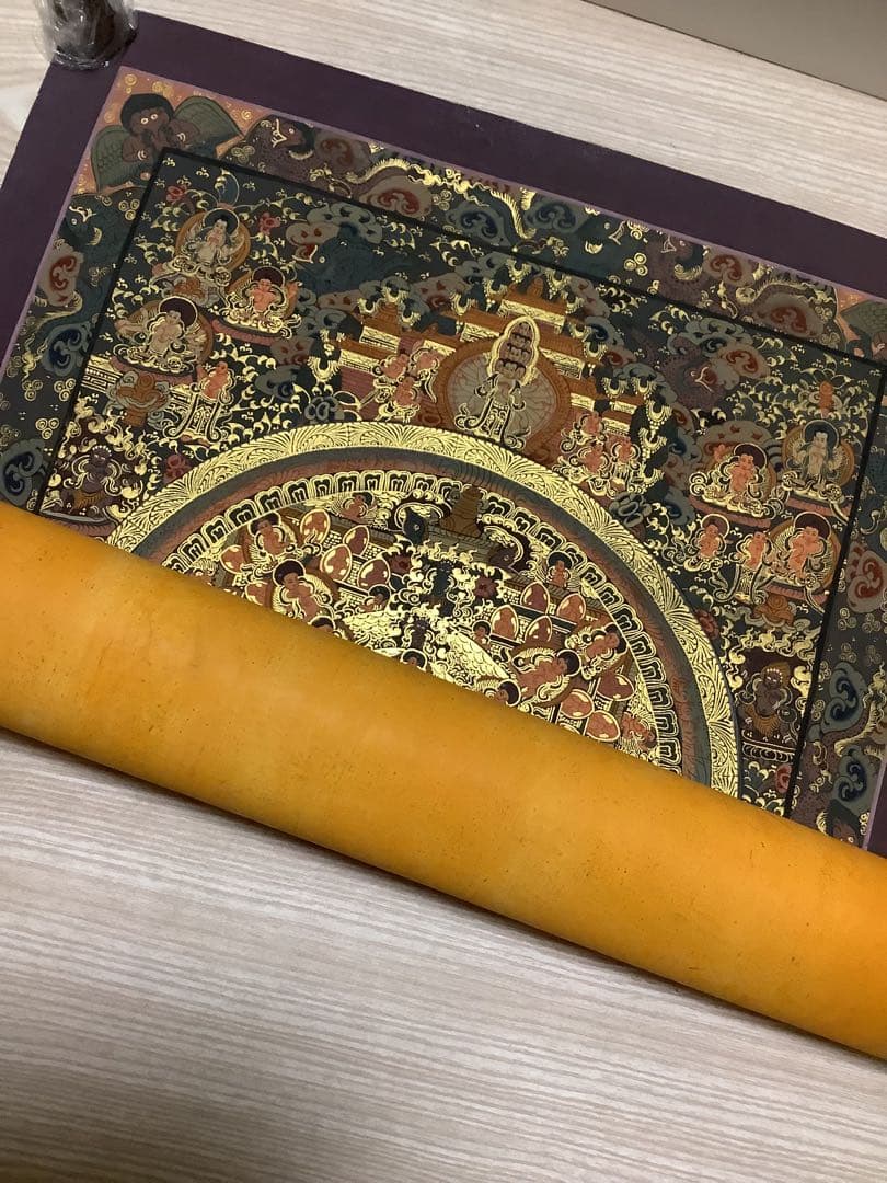 《 チベット密教　新品　1点物 》 手描き　曼荼羅　仏陀　釈迦　仏画　仏教　a6