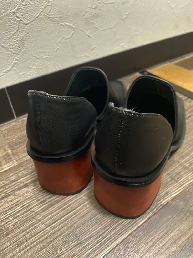 最後値下げ LANVIN en Bleu スクエアトゥサイドオープンパンプス