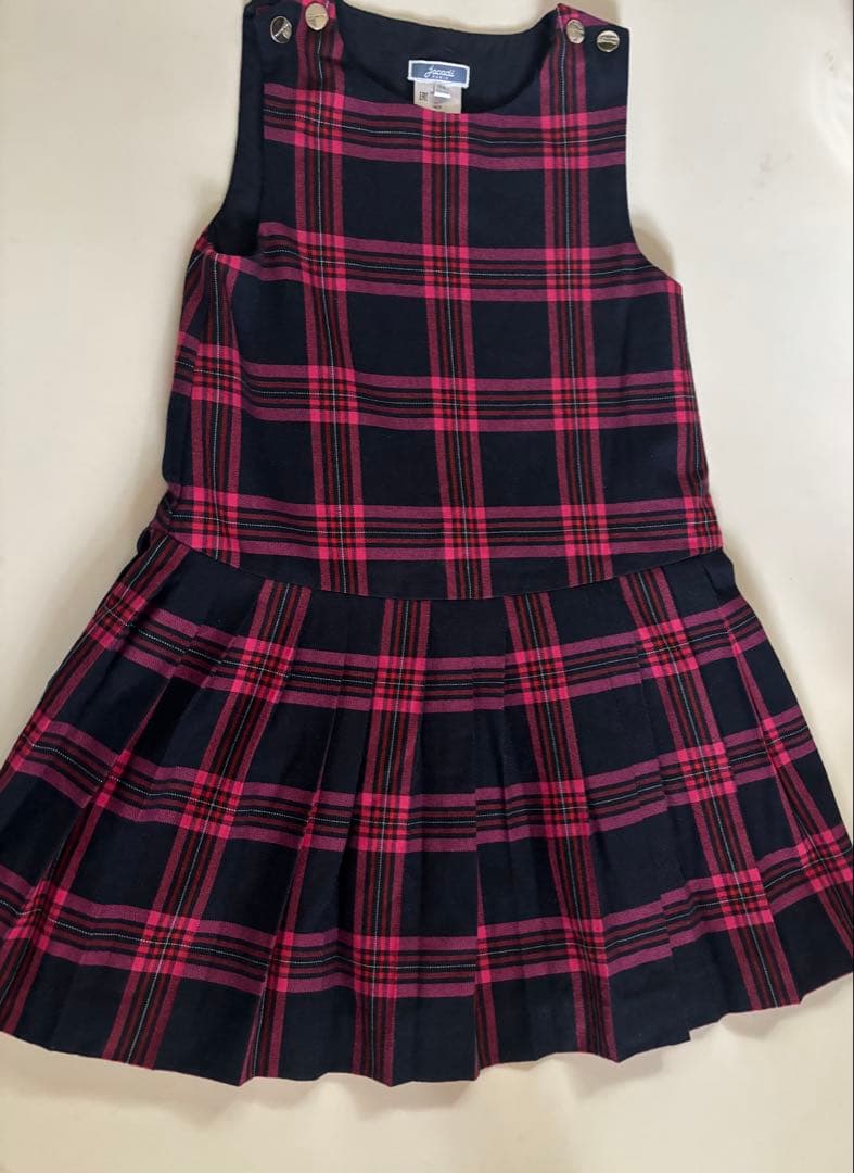 jacadi paris 8A 128cm チェック ワンピース - メルカリ