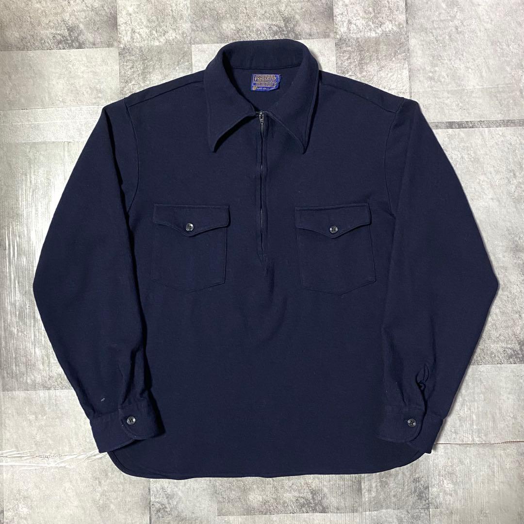 70s USA製PENDLETON ペンドルトン ウールシャツ ハーフジップ