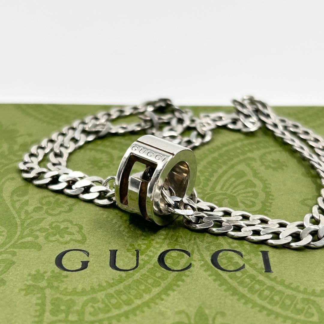 美品✨　グッチ　ネックレス　カットアウト　G シルバー925　喜平チェーン