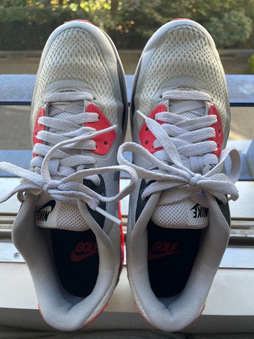 NIKE AIR MAX ゴルフシューズ女性用 24cm NIKE☆AIR MAX 90 GOLF☆兼用☆ゴルフシューズ☆WHITE/BLACK (Nike