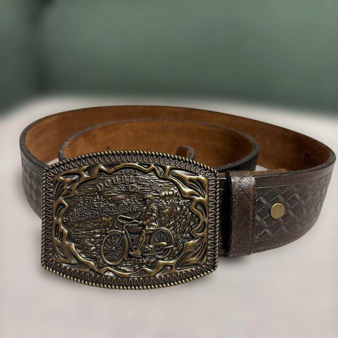 RRL バスケット ウィーブエンボスド レザーベルト