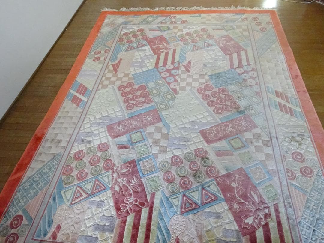 中国段通 シルク 120段 247×166センチ センターラグ 高級絨毯