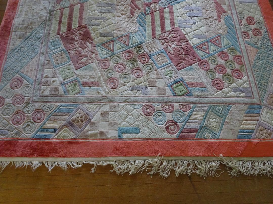 中国段通 シルク 120段 247×166センチ センターラグ 高級絨毯