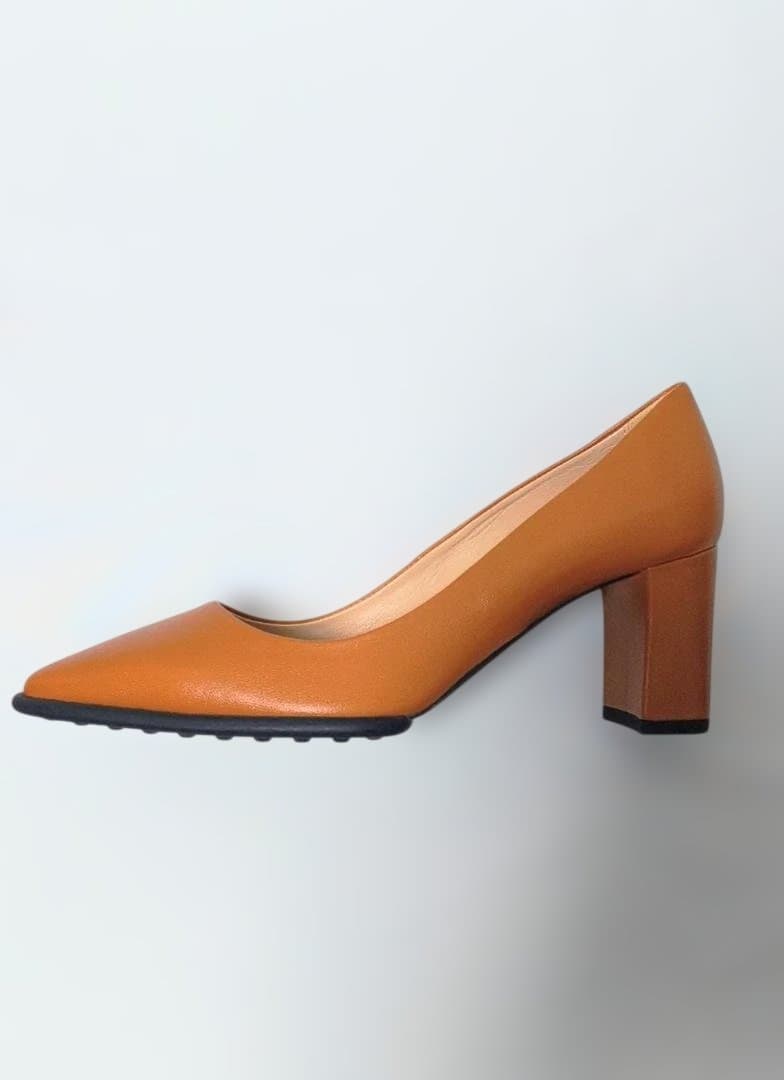【美品】TOD'S トッズ パンプス キャメルオレンジ 36.5（23.5cm）