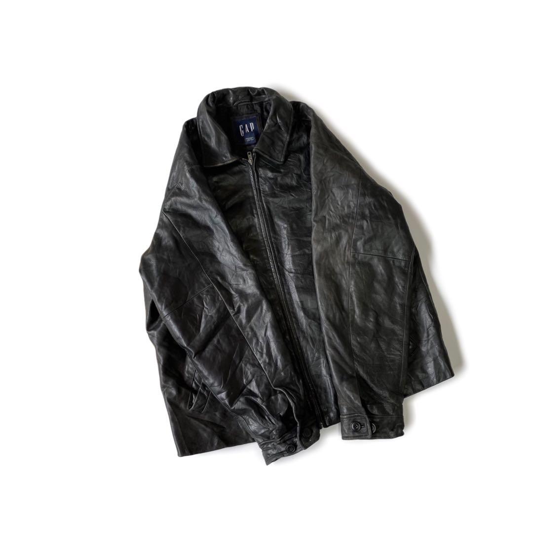90s OLD GAP レザージャケット ブラック L 本革 オールドギャップ