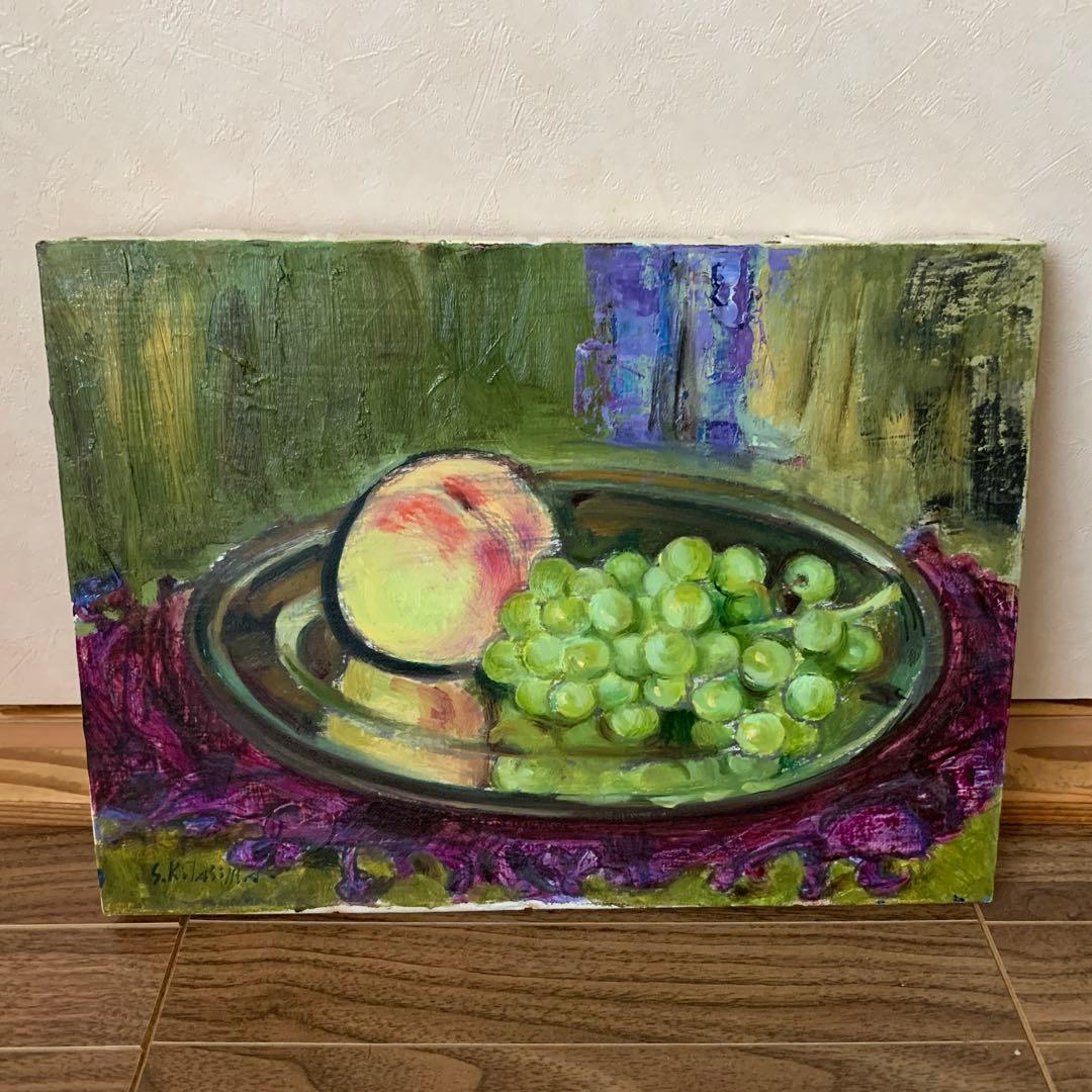 北島清六作　桃　ブドウ