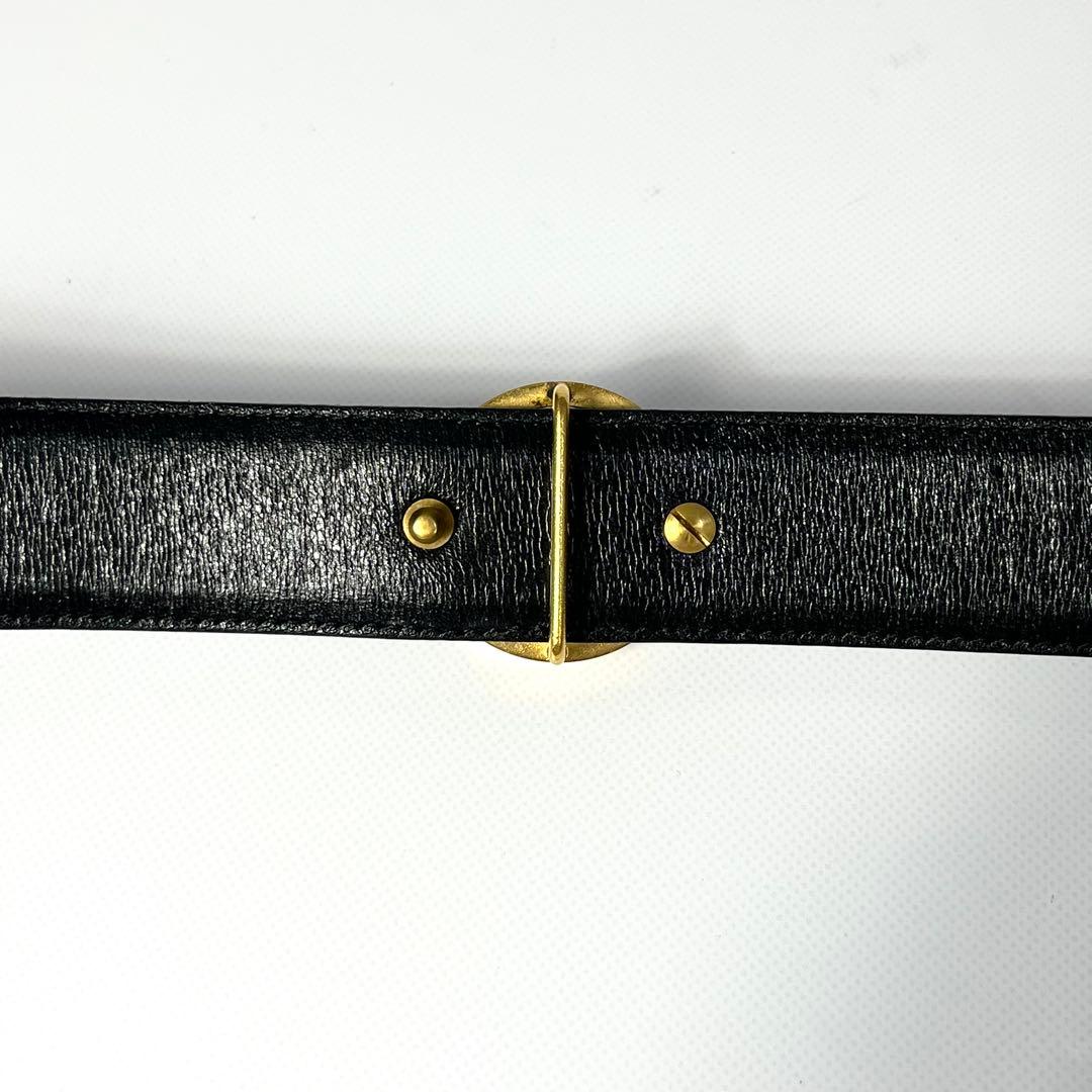美品 ダンヒル dunhill ベルト ゴールド バックル 黒 レザー 946