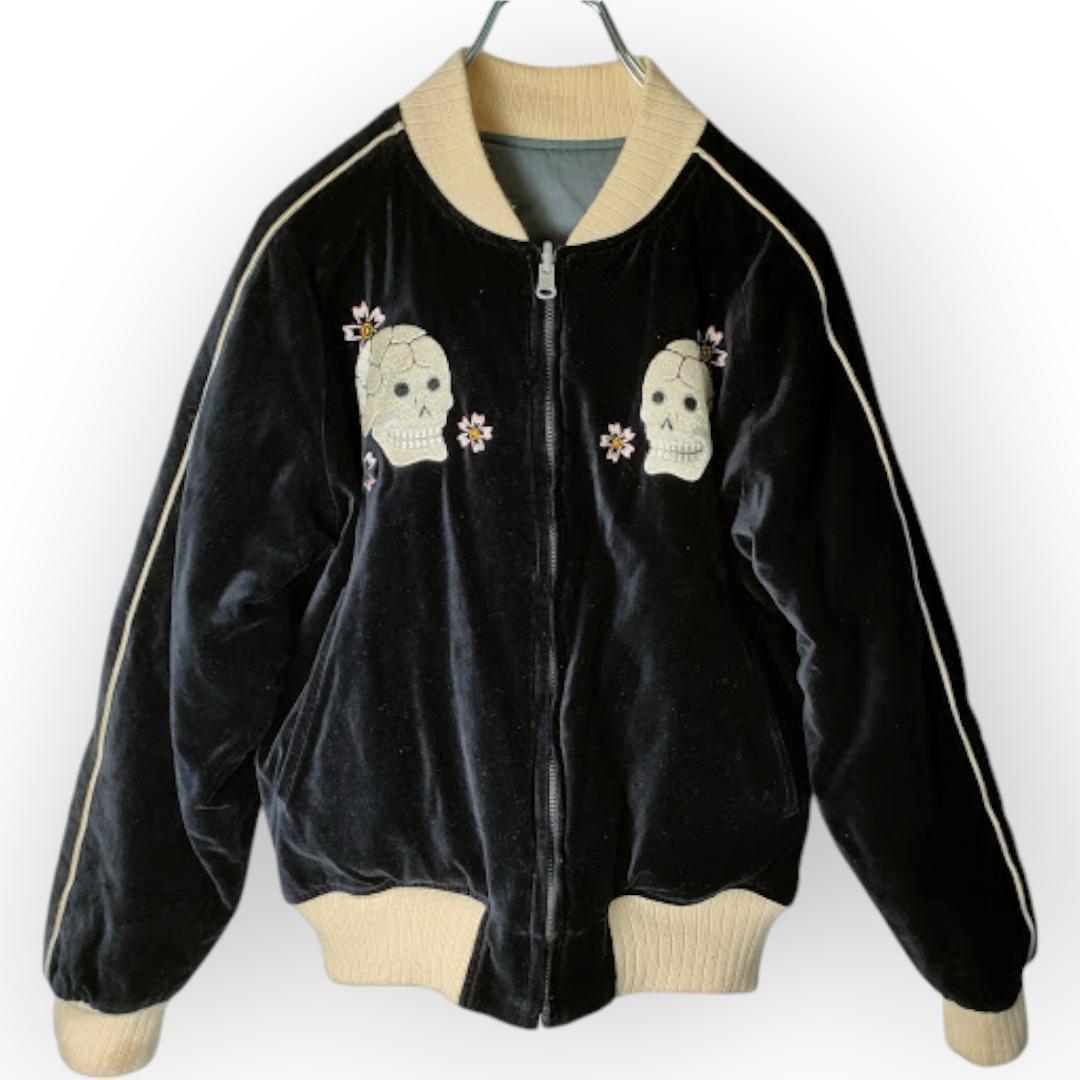 Pherrow’s 匠 別珍 スカジャン ベロア 髑髏 スカル S