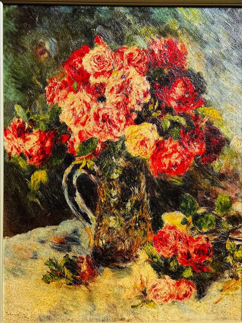 ルノアール 「 ばら 」 共同印刷 複製画 F10 額寸 縦73cm 横61cm