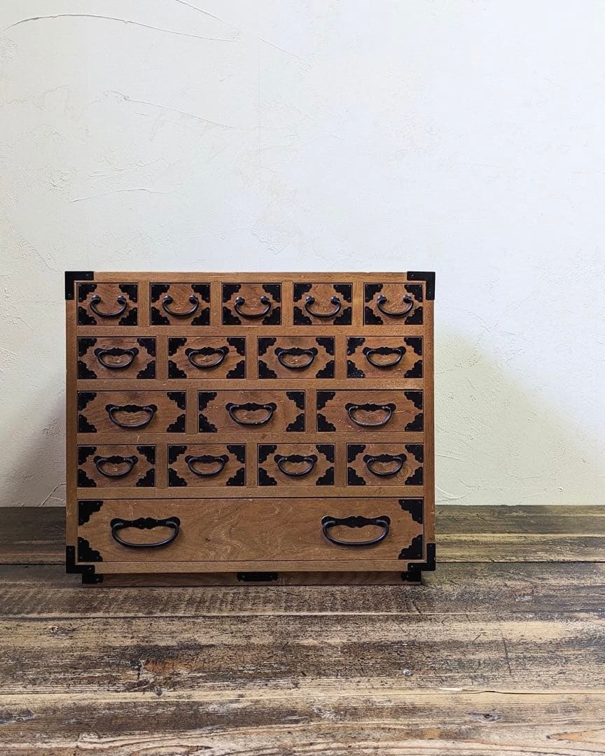 和風木製箪笥 小物入れ 17引出し 骨董 薬箪笥