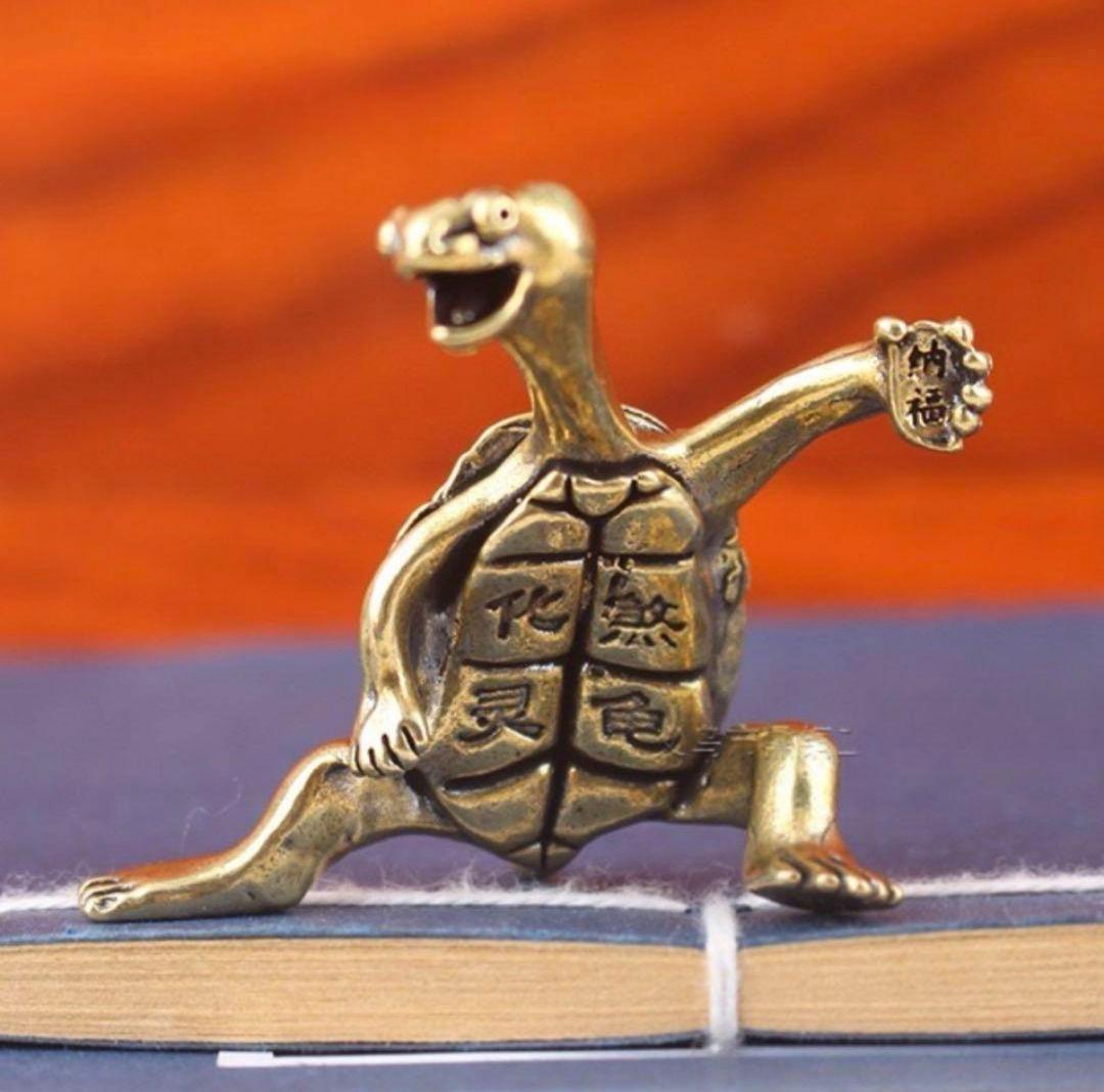 608 亀 真鍮 置物 ミニサイズ ブラス インテリア 縁起 インテリア