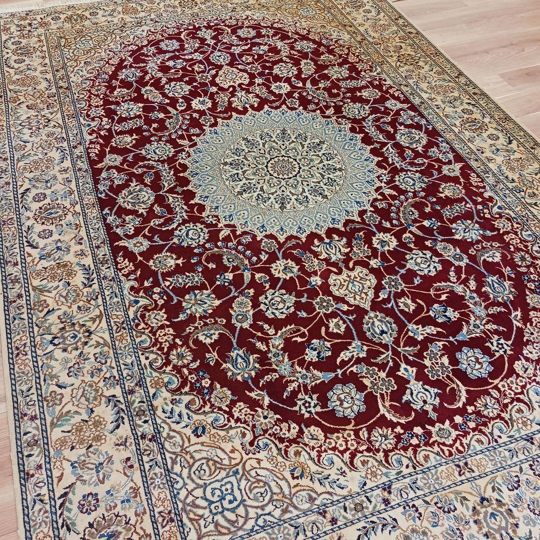 GHR Y2667 高級ペルシャ絨毯 ナイン産 ウール 大判