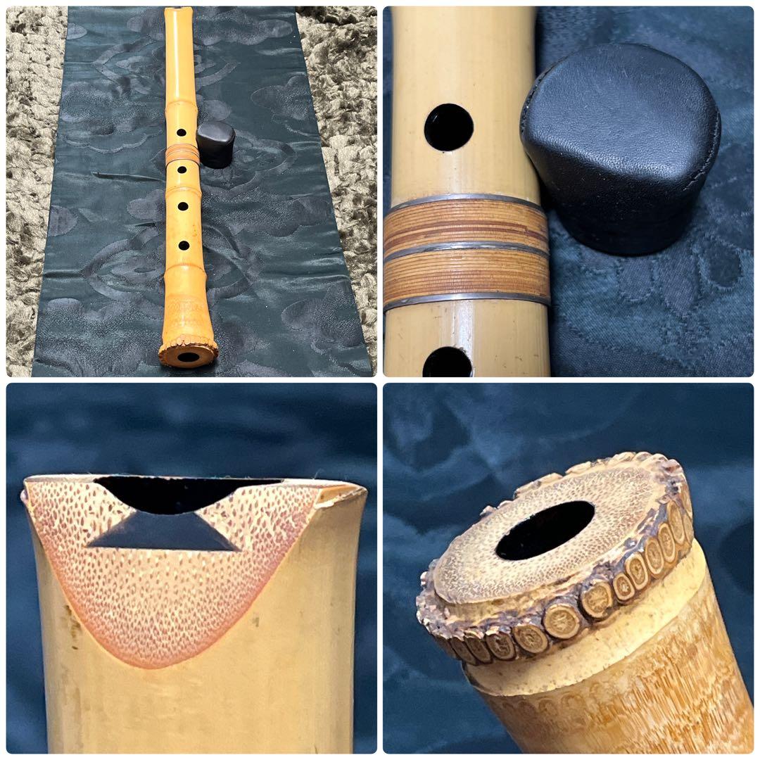 尺八 琴古流 大宝 2印一尺五寸管 中継ぎ 籐巻き 銀三線 【音出し確認済み】