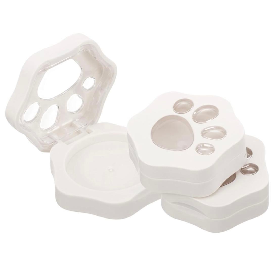 PAMINGONO 3個 アイシャドウ収納トレー ホワイト 肉球