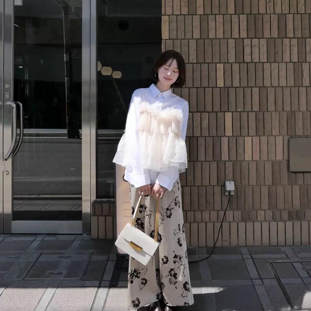 スカート Acka. flower satin skirt size 2