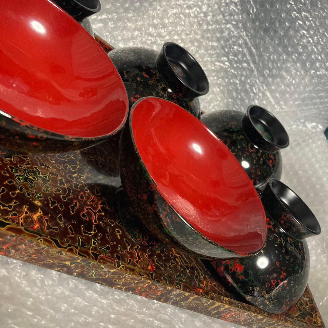 最 安値ホビー・楽器・アート - 伝統工芸津軽漆 手描き桜汁椀 お盆