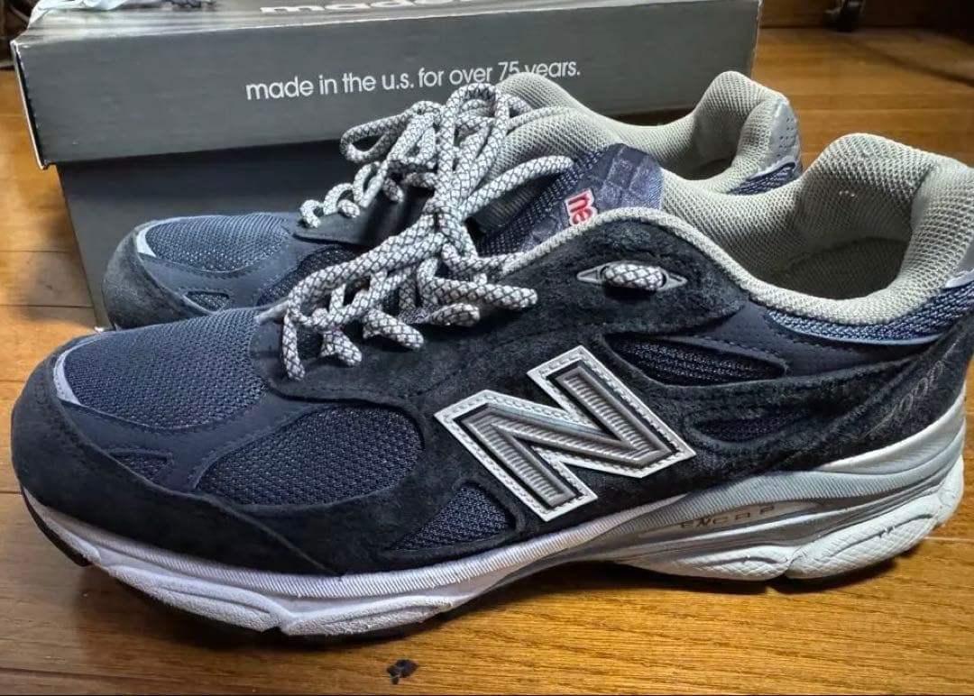 New Balance M990NB3 990v3 ネイビー スニーカー27.5