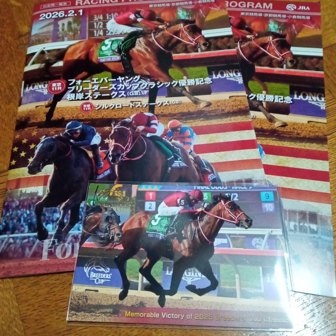 競馬 JRA フォーエバーヤング BC優勝記念レープロ ＆ ポストカード