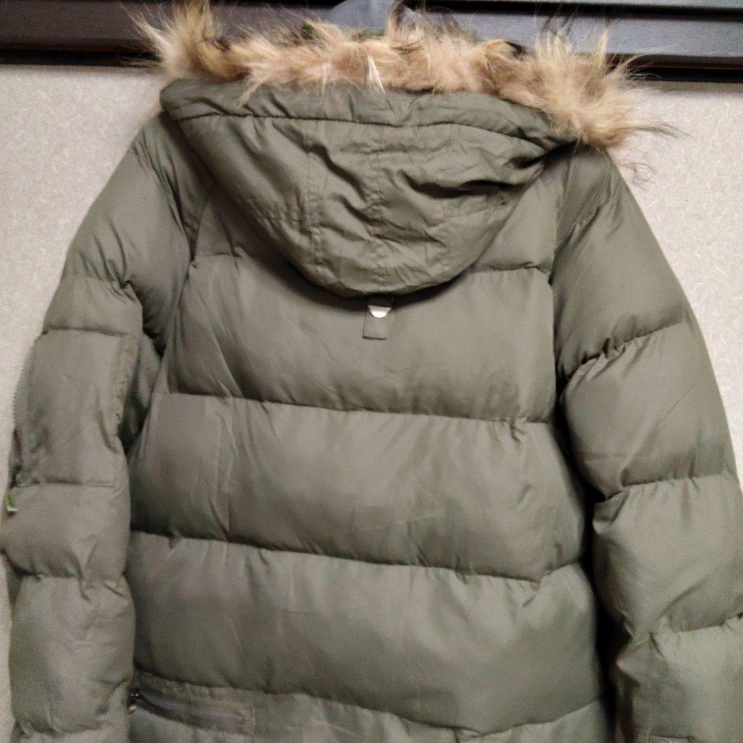 オリーブグリーン ダウンジャケット ファー付き - メルカリ
