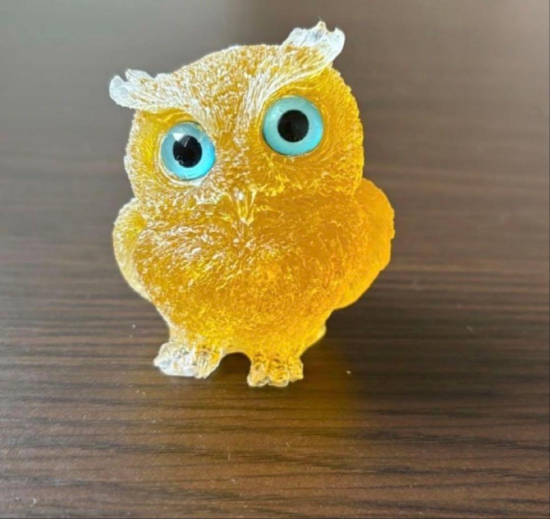 インテリア フクロウの樹脂置物 青色 樹脂 オーナメント 福が来る