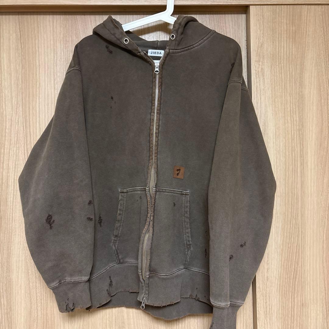JIEDA ブラウン フルジップ パーカー