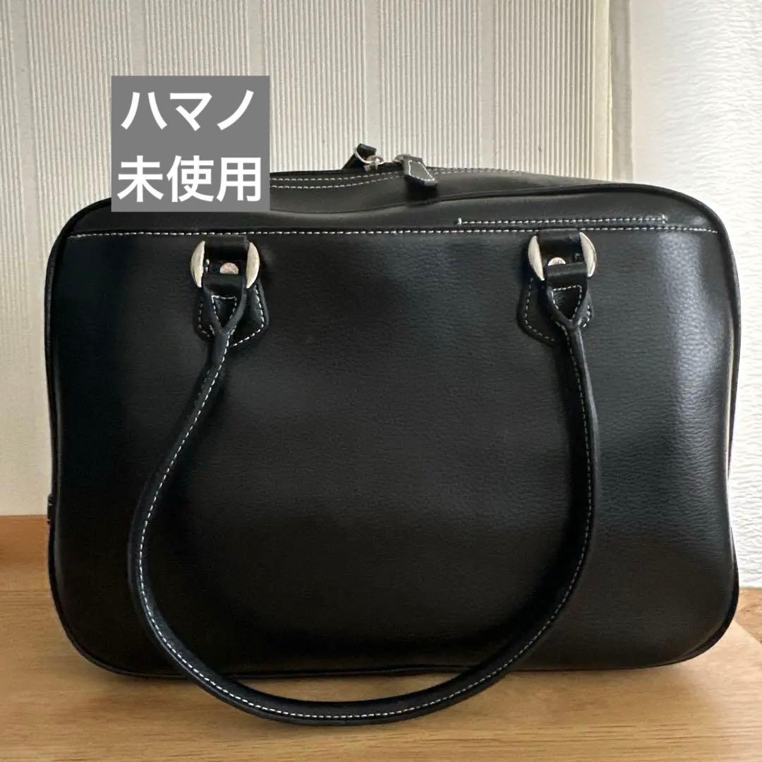 専用です❣️新品未使用　ハマノ　オールレザー　クアドラ　ボストンバッグ　ブラック AS KNOW AS（アズノゥアズ） ボストンバッグ フェイクレザー 2WAY