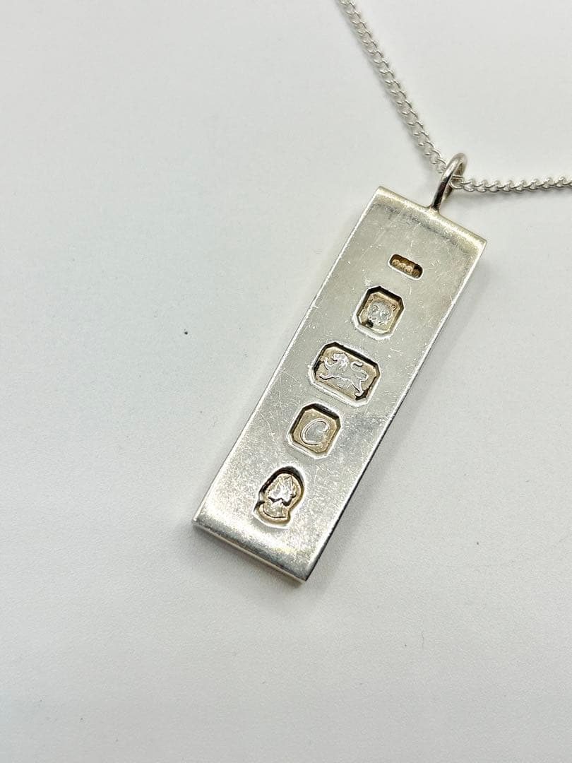 ヴィンテージ 英国 インゴットペンダント ネックレス　スターリングシルバー