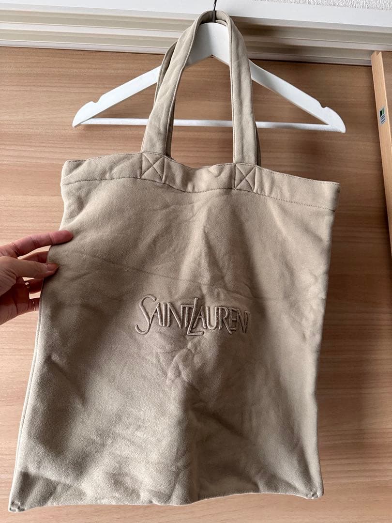 サンローラン トートバッグ フリース ベージュ - メルカリ