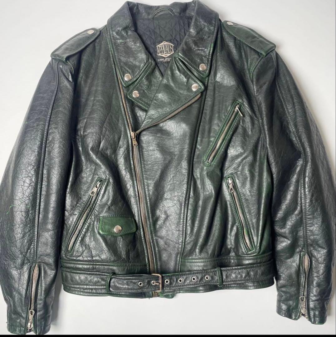 ユミケズリ APPLAUSU本革 JUVENTUS 本革 手染めダブルライダースジャケット メンズ ユベントス