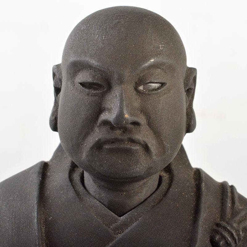 仏教美術 木彫 玉眼入 禅僧像 僧侶像 置物 D R6475 - メルカリ