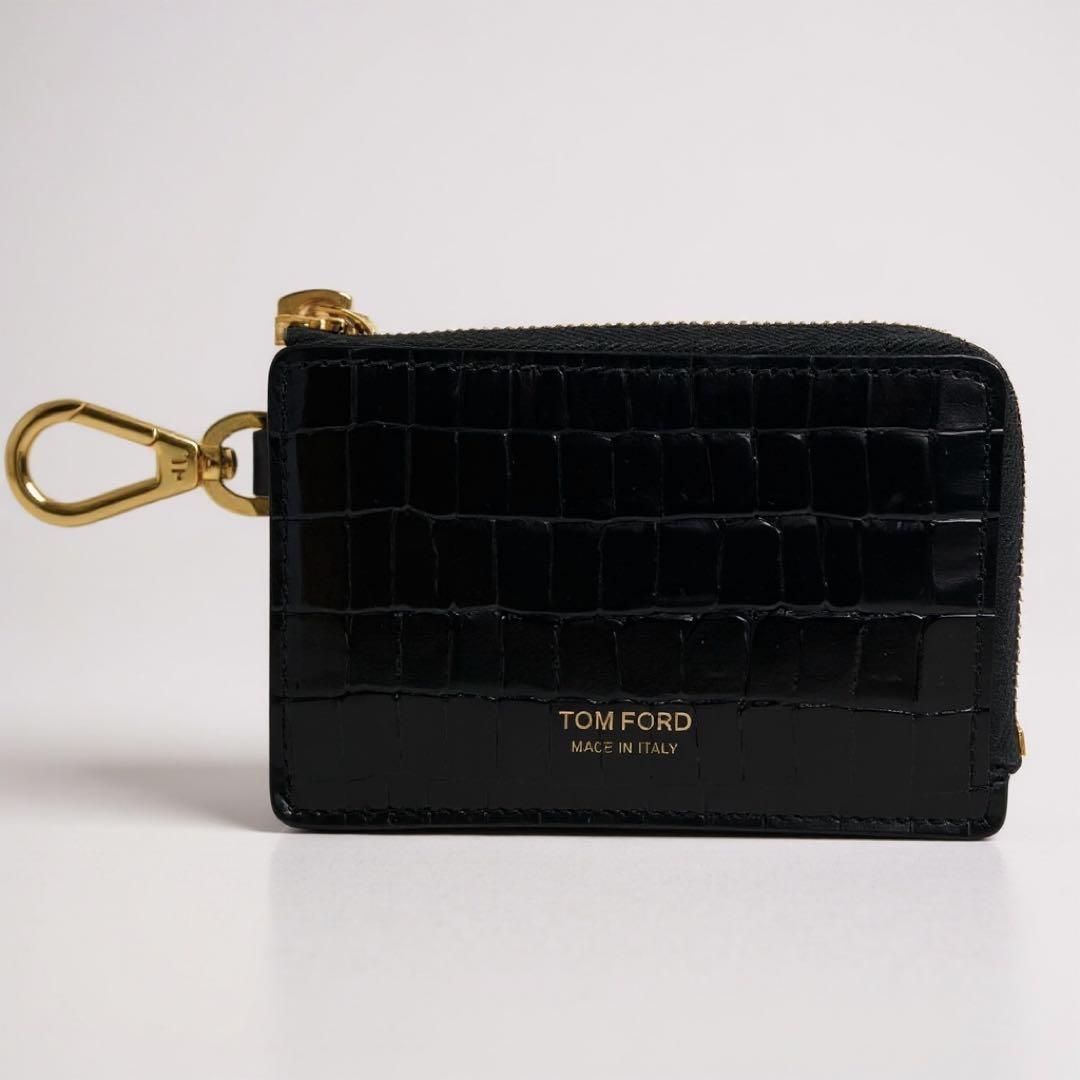 【極美品】トムフォード クロコ型押し ケース カードケース ブラック