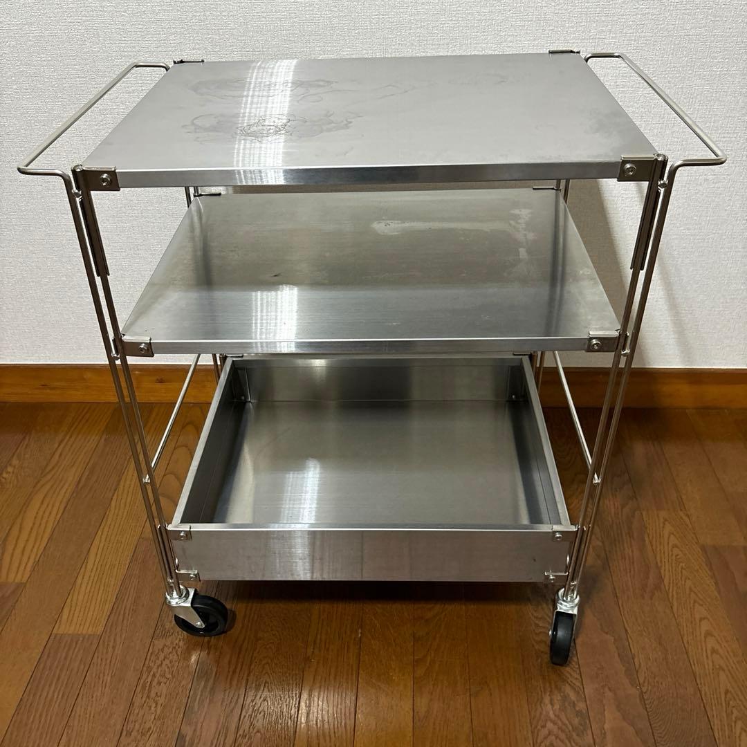 良品】無印良品 ステンレスユニットシェルフ ワゴンセット - メルカリ