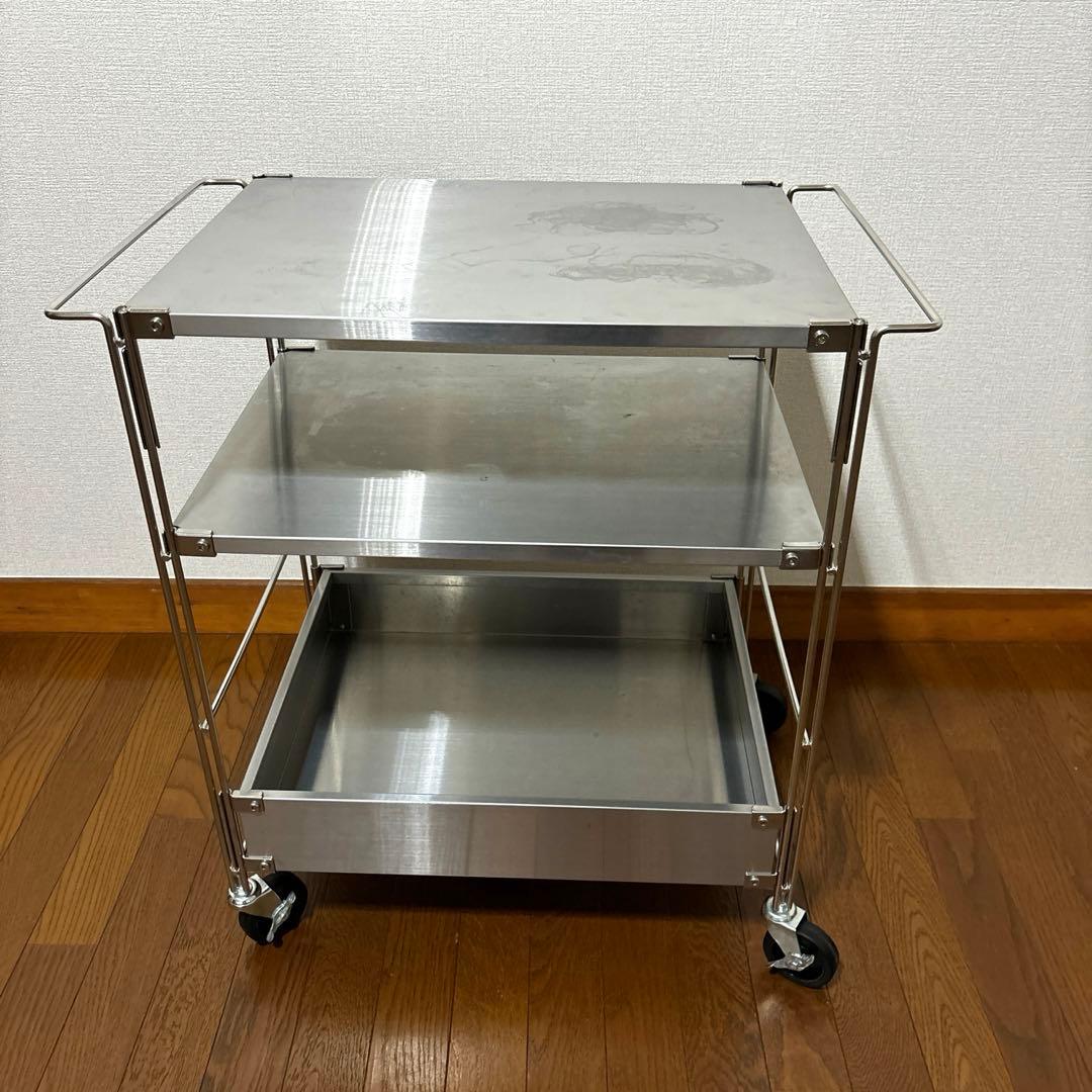 良品】無印良品 ステンレスユニットシェルフ ワゴンセット - メルカリ
