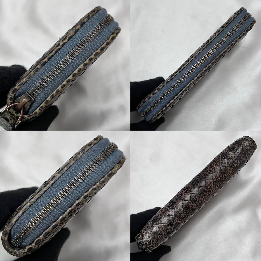 ◇レア極美品◇ボッテガヴェネタ 長財布 オールパイソン ラウンド