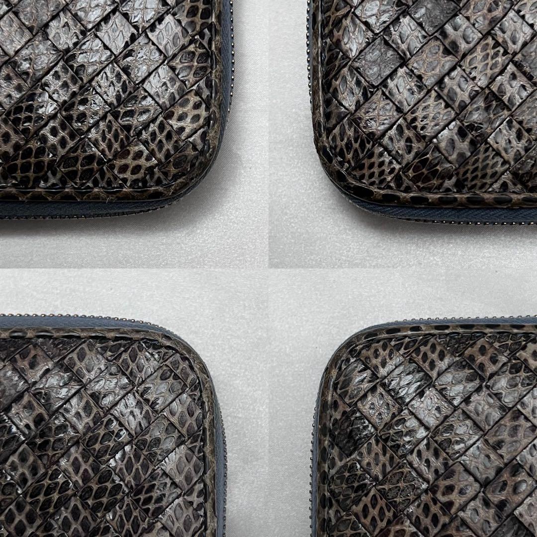 ◇レア極美品◇ボッテガヴェネタ 長財布 オールパイソン ラウンド