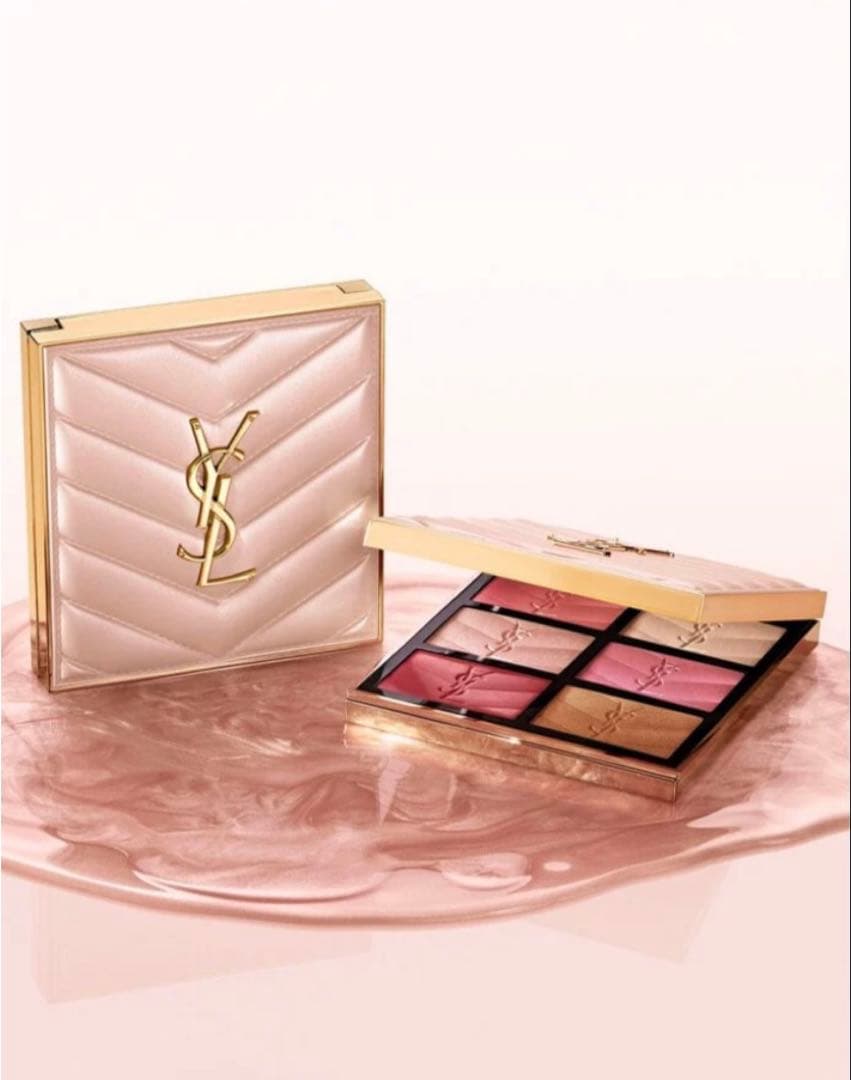 YSL　クチュールフェイスパレット2025ホリデー イヴ・サンローラン25年クリスマスコスメ第2弾、‟色彩チーク×煌めき