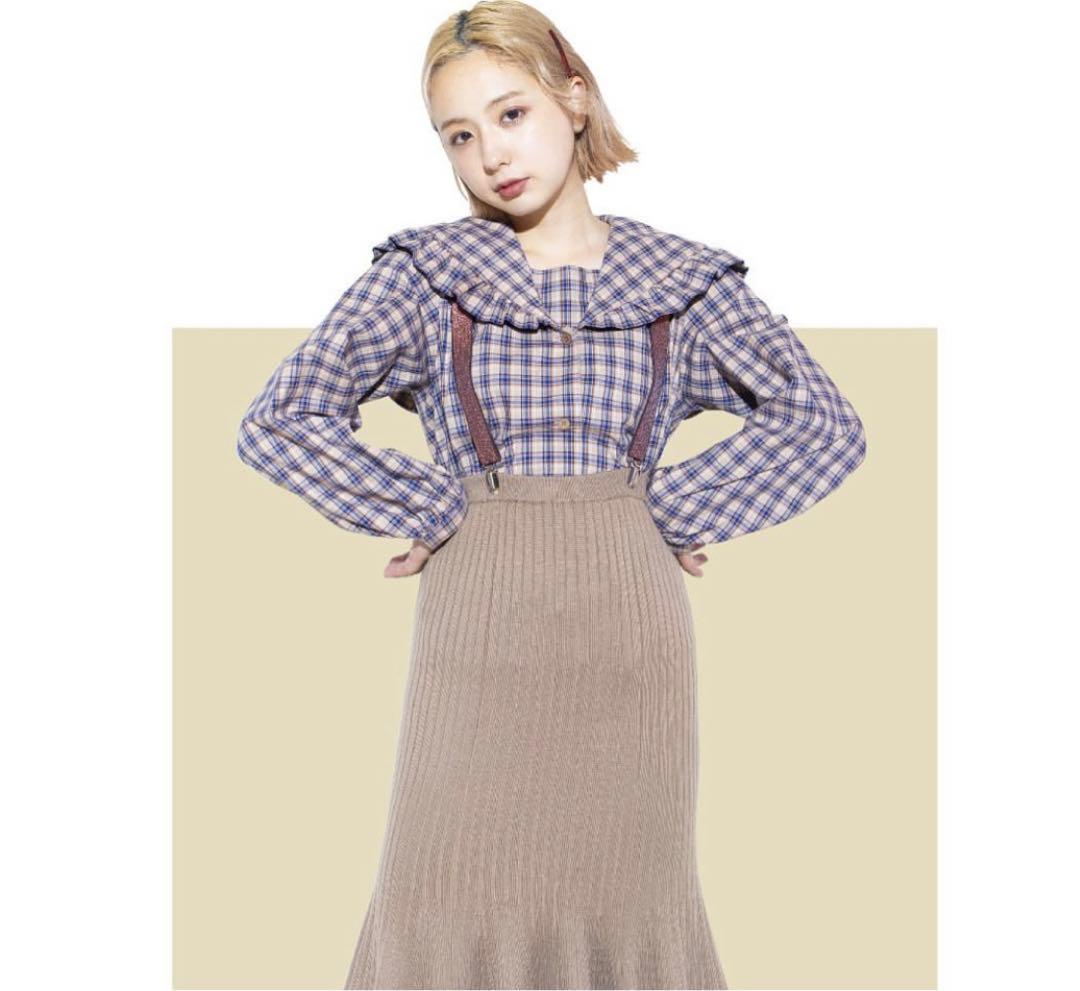 お値下げ】即完売Candy Stripper セーラーフリルチェックブラウス