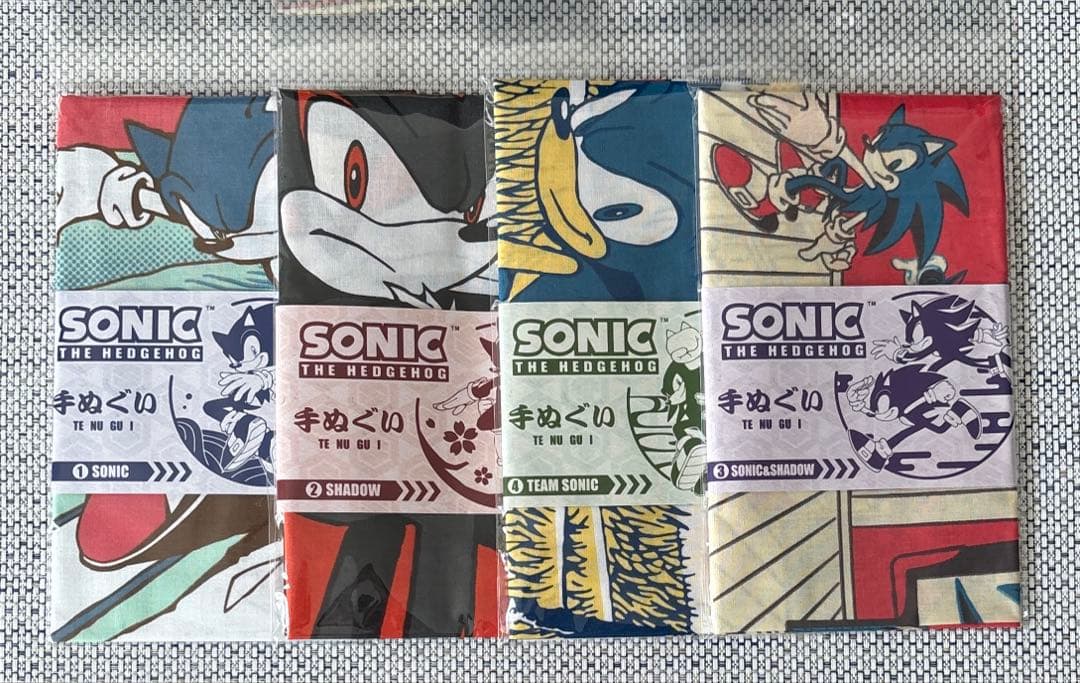 ソニック•ザ•ヘッジホッグ　手ぬぐい　4種セット