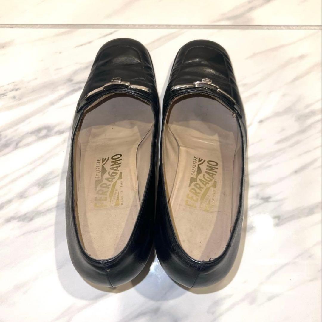 Ferragamo フェラガモ ヒール ローファー パンプス レザー 裏張り済